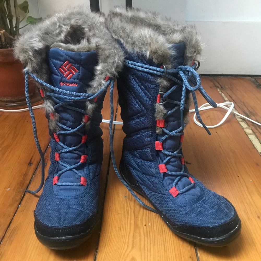 Columbia Blue Minx Mid Boot Winter Waterproof Snow Ski Size 6.5